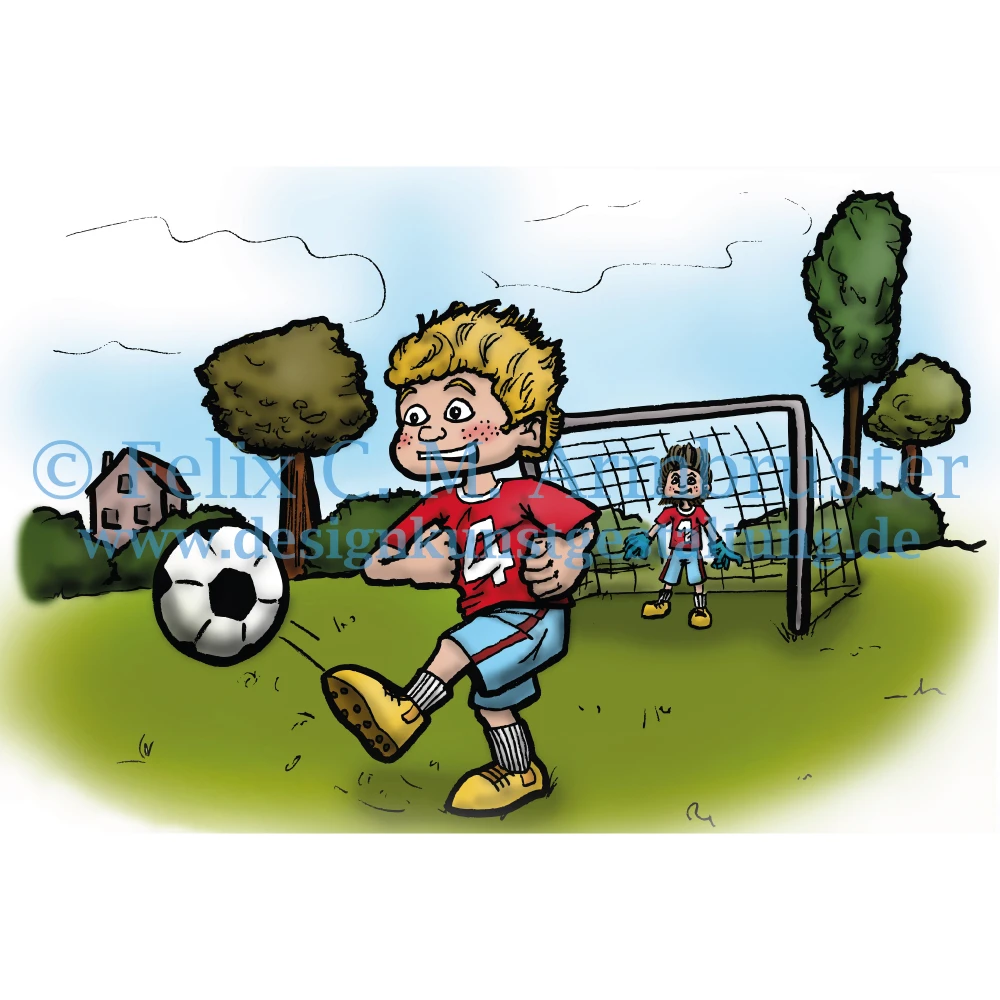 Kinderbuch-Illustration - Fußball